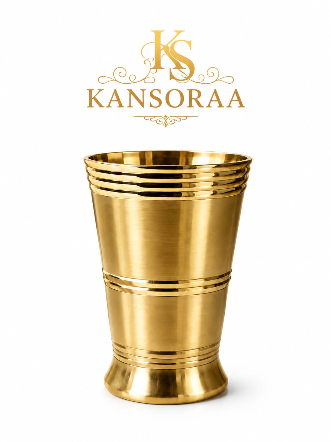 Kansoraa Premium Brass Glass Set of 6