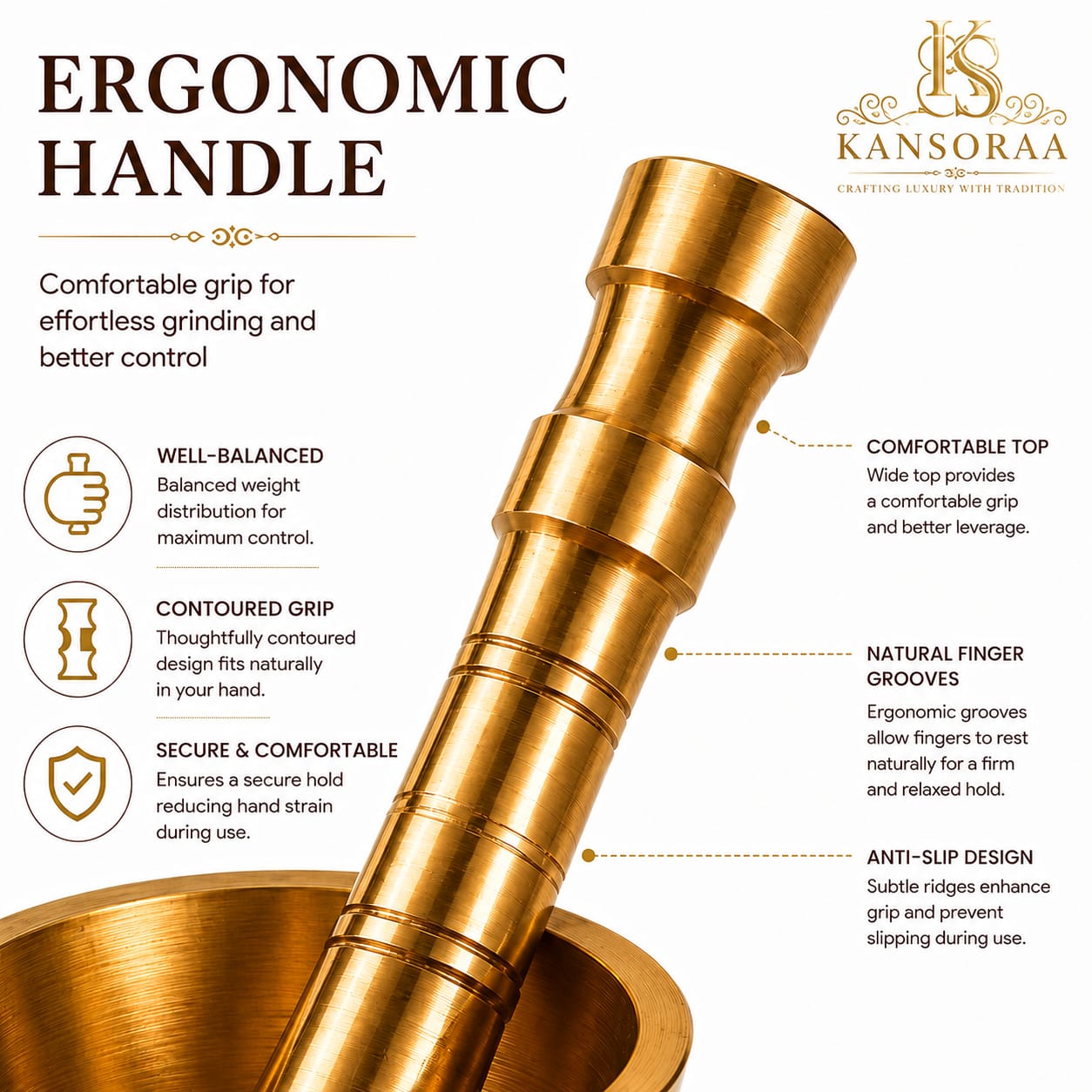 Kansoraa Premium Mortar Pestle