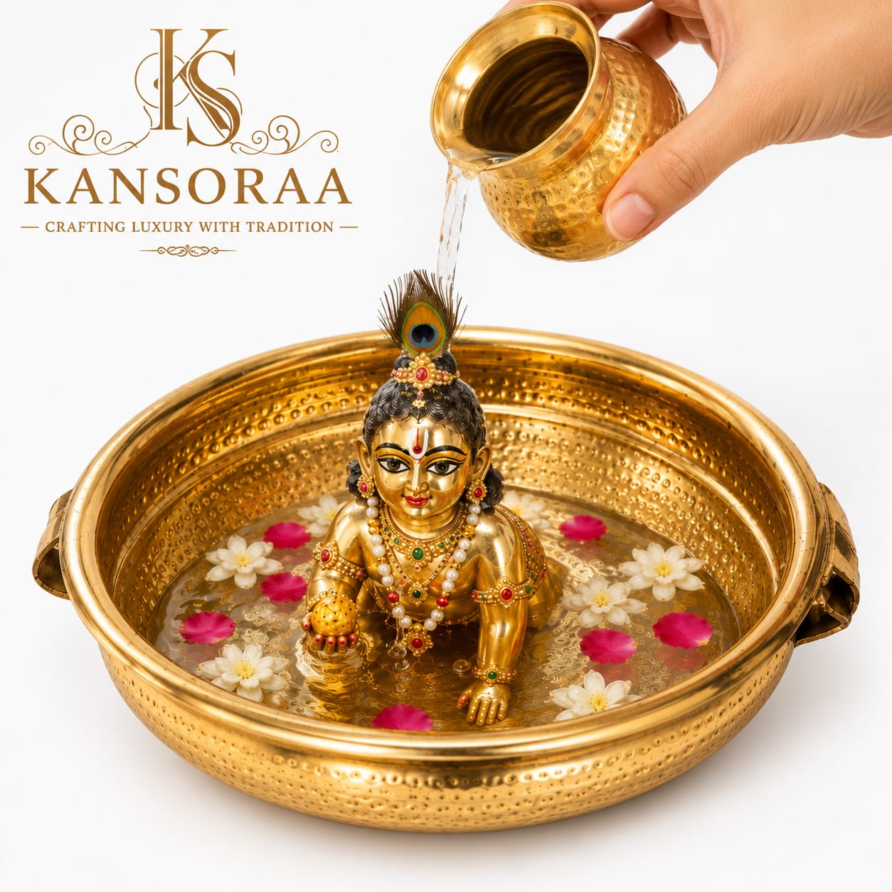 Kansoraa Premium Brass Bal Gopal Snan Patra