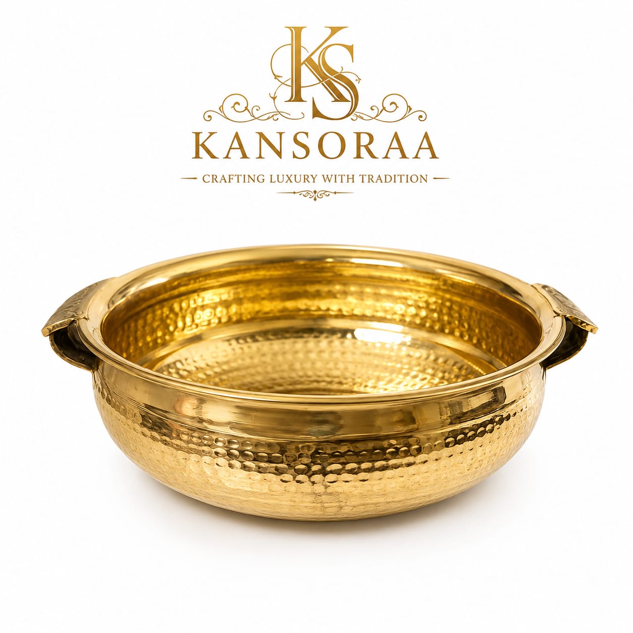 Brass urli hammered - 10 inches
