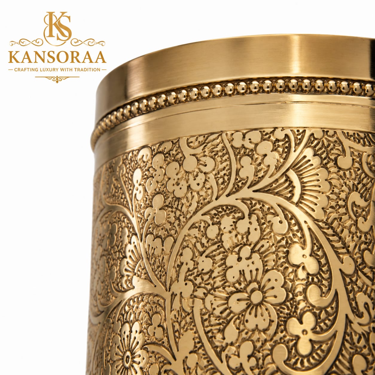 Brass glass - engraved (Mughal Style)