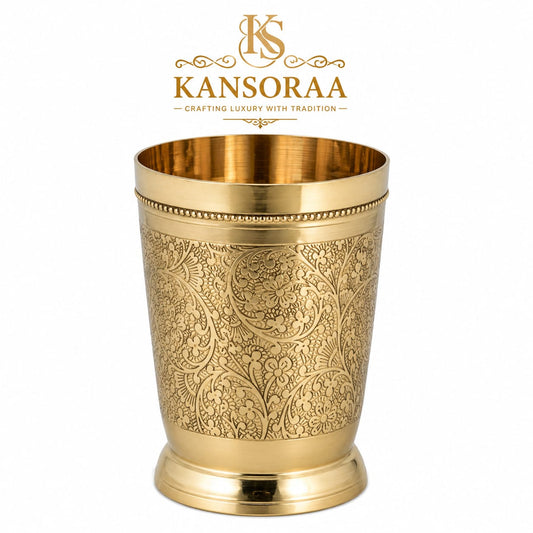 Brass glass - engraved (Mughal Style)